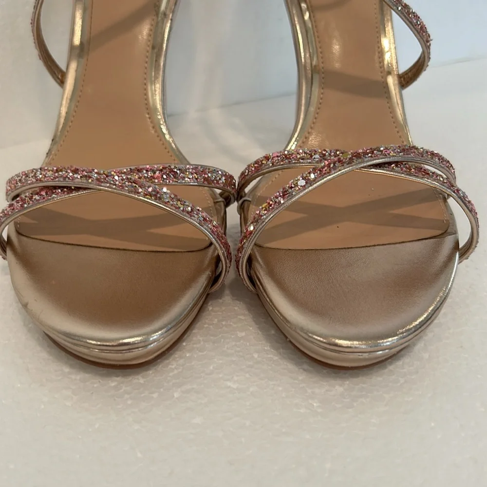 New Jewel Badgley Mischka - Jolene Metallic Stiletto sz 8.5 - Picture 2 of 9
